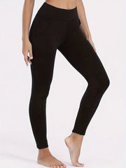 Fleece Yoga Pants With Pocket High Stretch Leggings