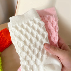 10 Pairs Comfy Solid Textured Mid Tube Women's Socks