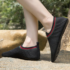 Women's Plaid Slip On Aqua Shoes for Water Activities