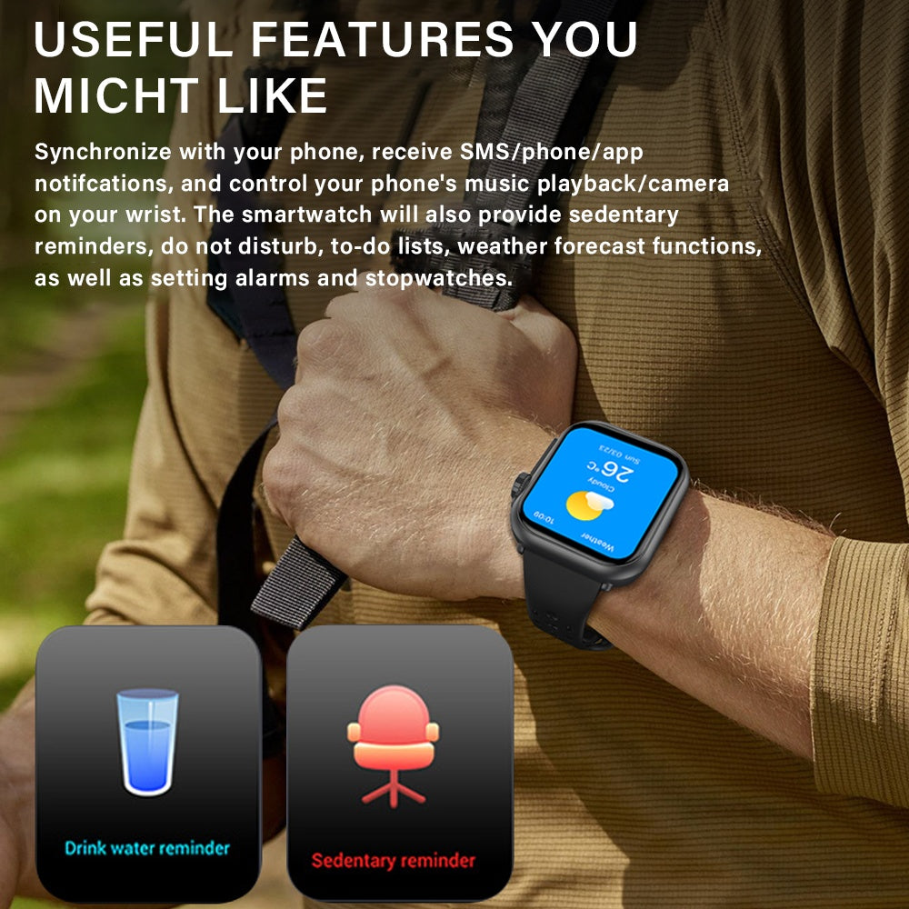 Smart Watch Sport Full Touch Screen Android Wireless Calling 1000 mAh