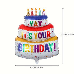 1pc Three Layer Birthday Cake Balloon Holder Brown Bear