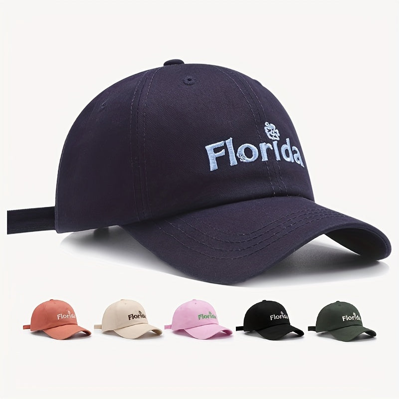 Men's Embroidered Sunscreen Outdoor Hat with Curved Brim