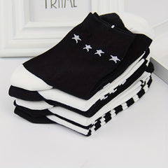Men's Block Striped Crew Socks - Breathable Comfy Casual Unisex Socks