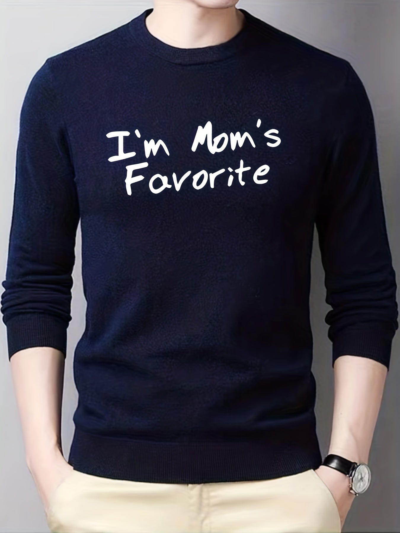Mom's Favorite Knitted Sweater Men's Warm Mid Stretch Pullover