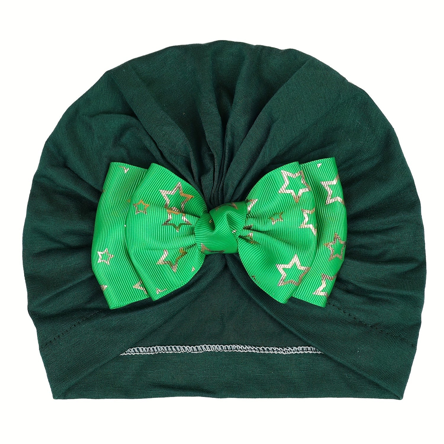Prom Buckle Stretch Baby Hat Double Layer Bow Set Hair Accessories for Kids