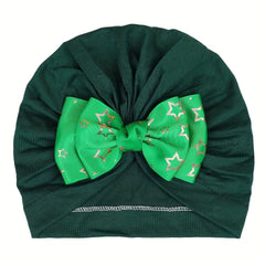 Prom Buckle Stretch Baby Hat Double Layer Bow Set Hair Accessories for Kids
