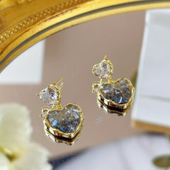 Crystal Love Stud Earrings for Women