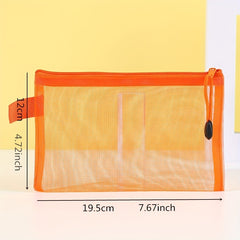 Mini Mesh Zipper Cosmetic Bags Portable File Bag Traveling Small Makeup Pouch