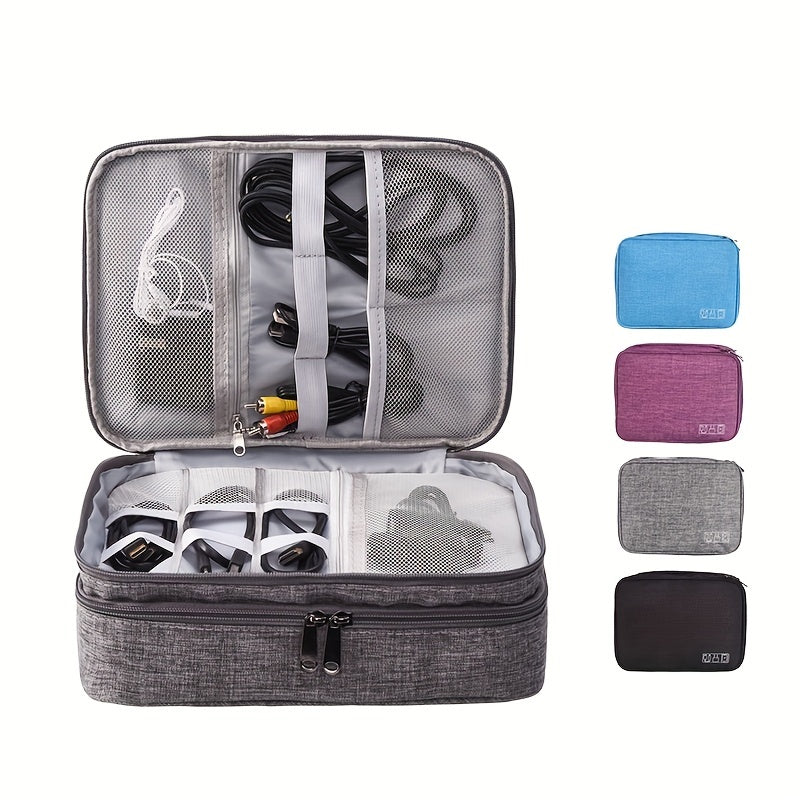 3 Layer Electronic Organizer Travel Cable Bag Waterproof Storage All in One