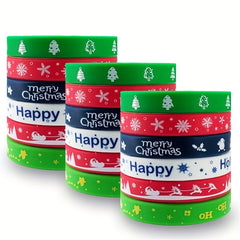 Colorful Rubber Bracelet 6 Pack Christmas Elements Gift