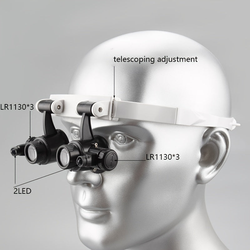 Head Magnifier With 2 LED Lights Hands-free HD Magnifier For Close Work Reading