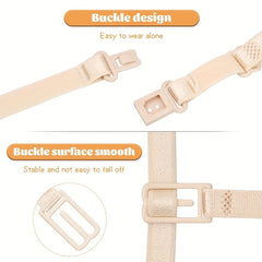 3pcs Solid Elastic Adjustable Bra Straps Women's Lingerie