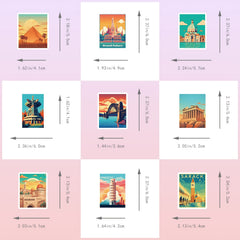 100 Pcs World City Landmark Stickers Famous Building Stickers