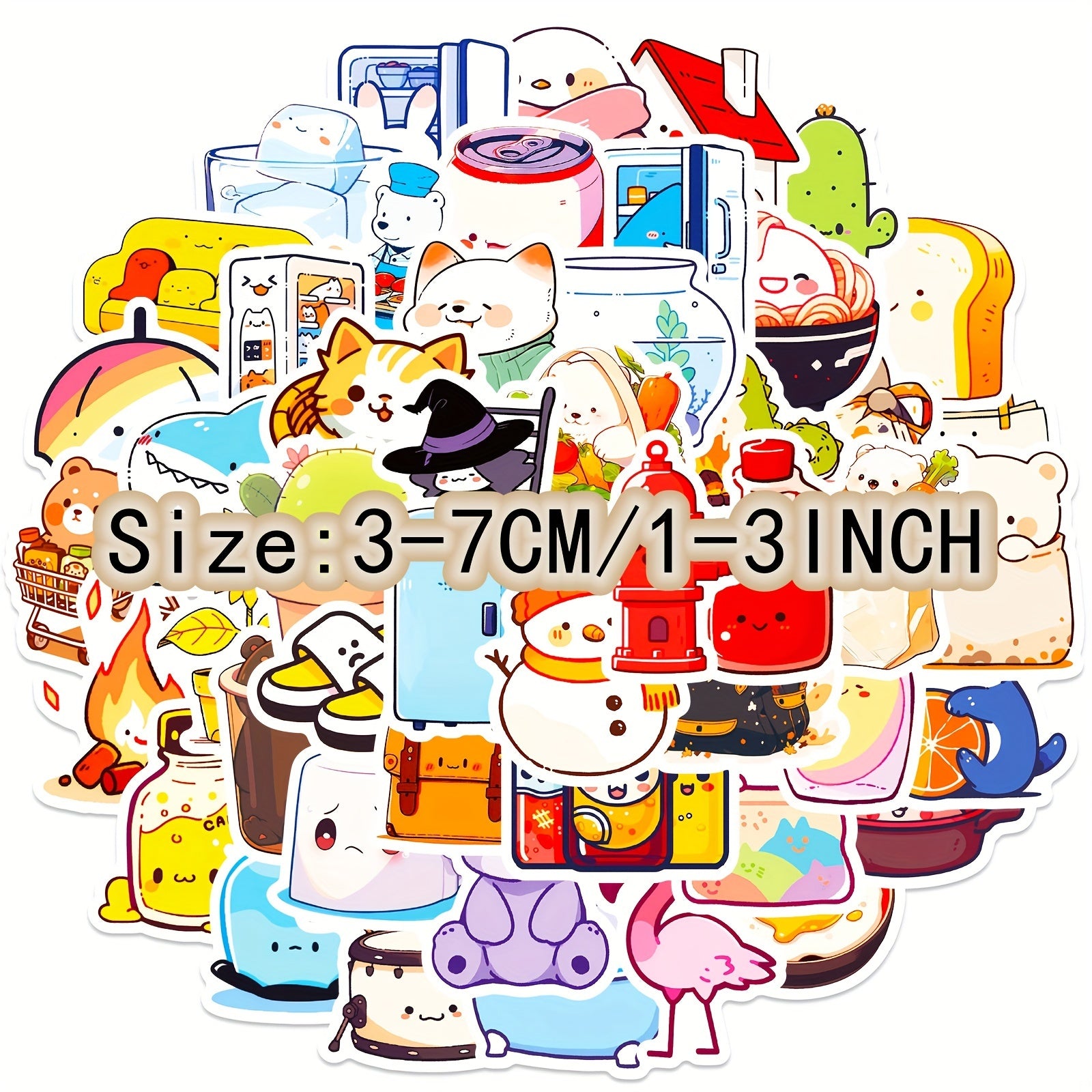 50pcs Cartoon Animal Stickers for Laptop Helmet Water Cup
