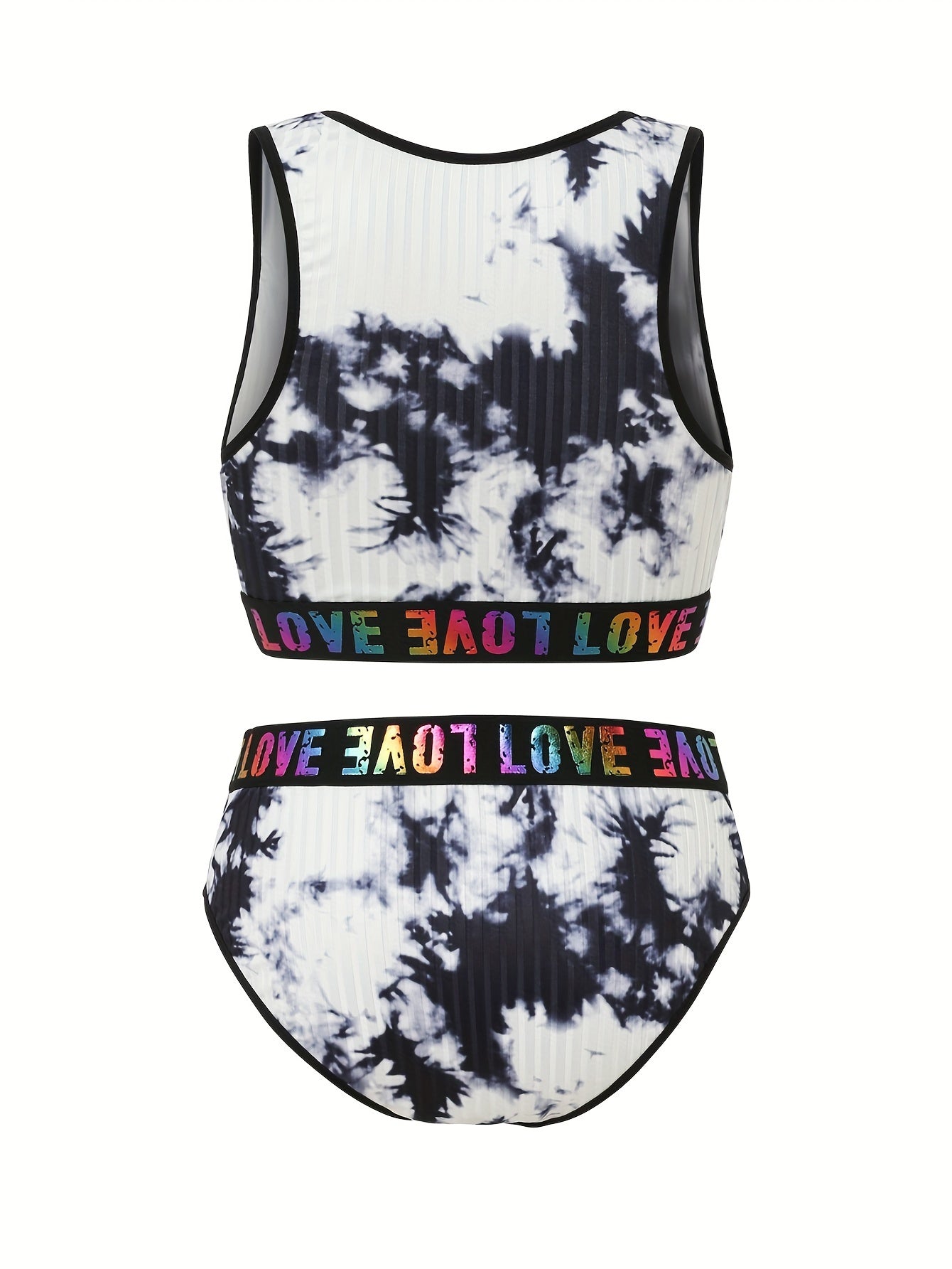 Tie Dye Letter Tape Bra & Panty Set