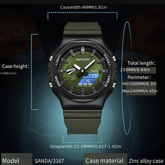 Sanda Boy's Metal Sports Watch Glow Functional Gift