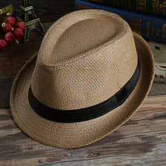 Men Straw Woven Sunshade Breathable Hat Sunscreen Sun Hat Jazz Hat