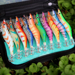 10pcs Squid Hook Set Bionic Fishing Lure Luminous Squid Jigs Sea Fishing Tackle