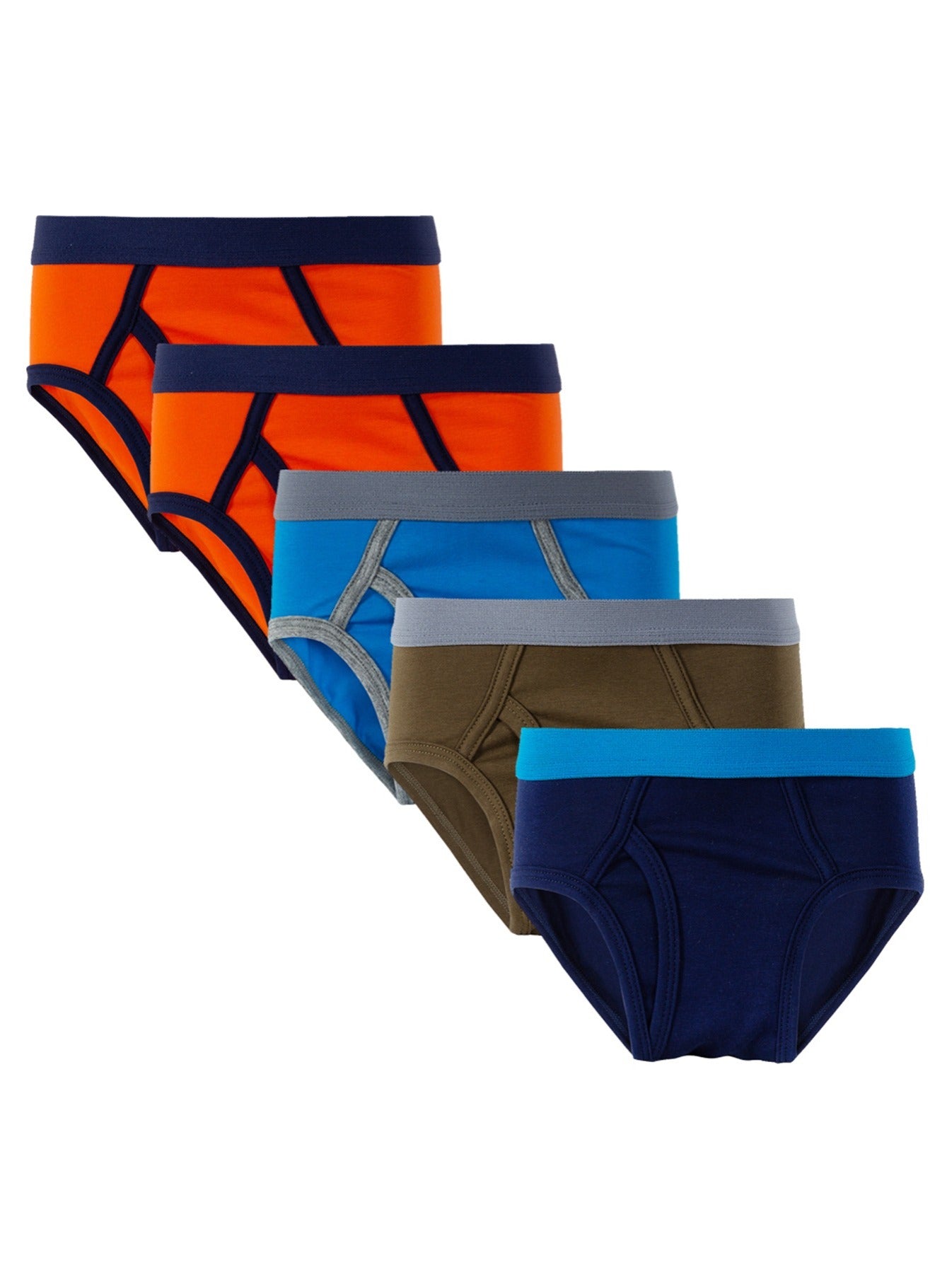 Boys Solid Briefs Underwear 5-Pack