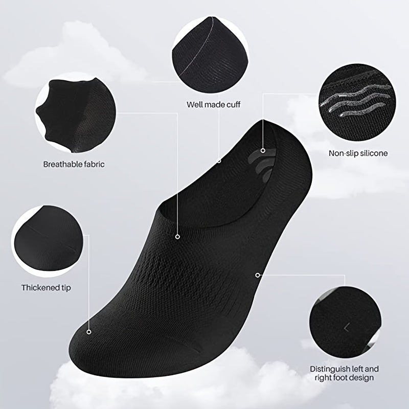 6 Pairs Non-Slip No Show Socks for Men and Women