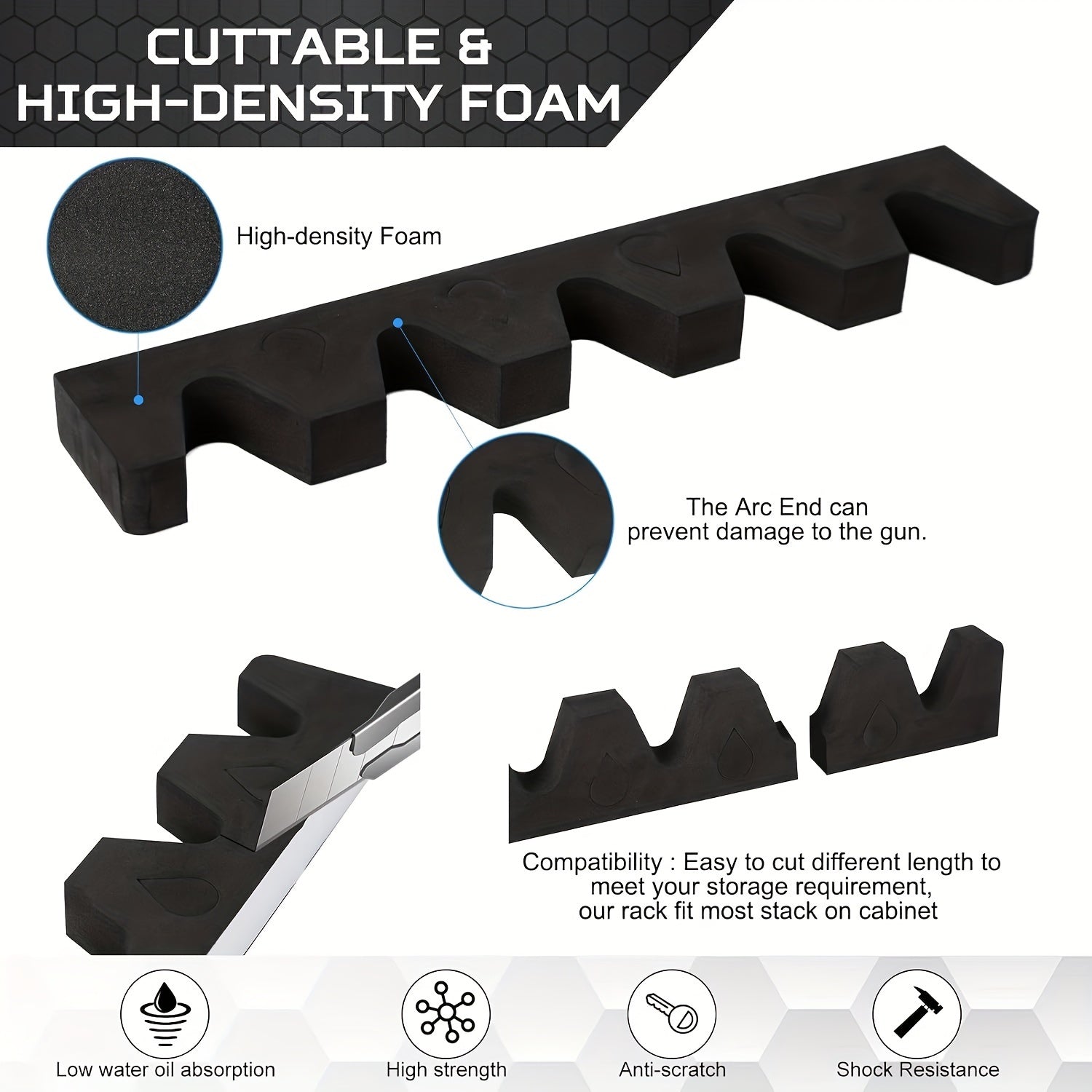 5-Slot Heavy Duty Foam Rack Kit with Magnetic Strip and Hook
