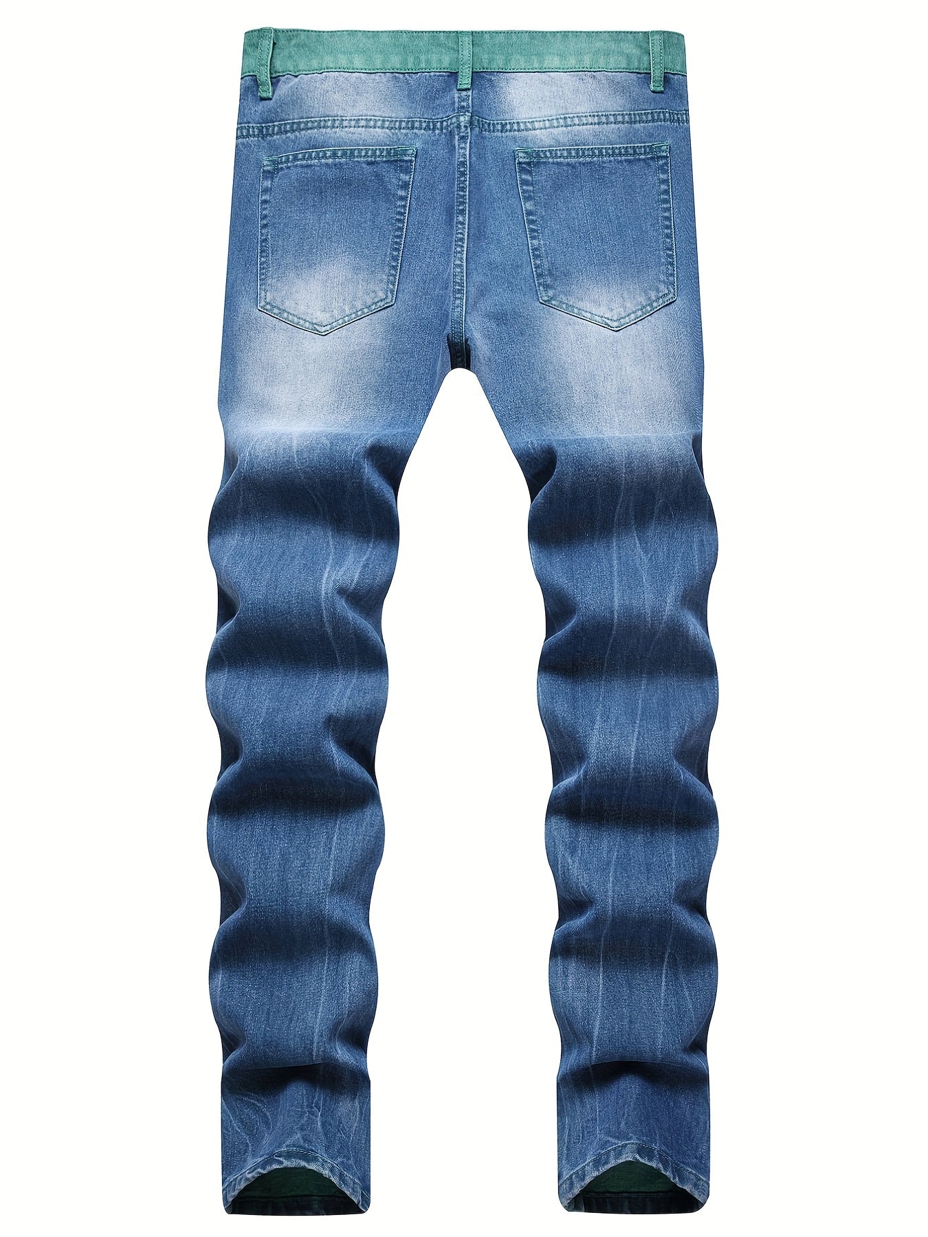 Slim Fit Ripped Jeans Men's Casual Street Style Distressed Denim Pants