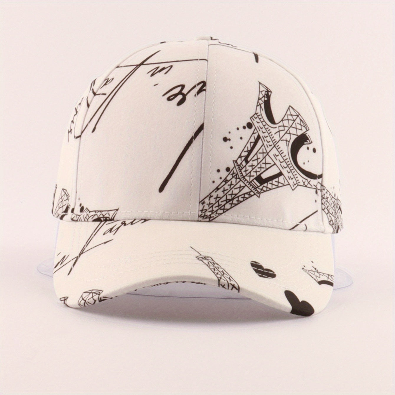 Eiffel Tower Print Baseball Cap Unisex Dad Hat Adjustable Sun Hat