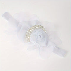 Pearl Flower Headband for Baby Girls