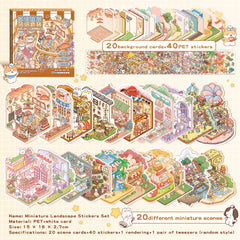 DIY House Stickers Kit - 61 Style 3D Scenes for Journals and Toys