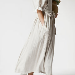 Waterproof Linen Apron with Pocket for Kitchen and Flower Shop