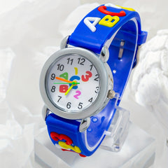 Teen Letter Number Print Round Dial Quartz Watch For Gift Daily Life