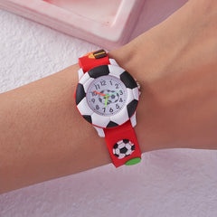 Red Football Basketball Rugby Sports Casual Watch