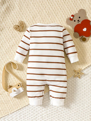 Cartoon Bear Embroidered Baby Boys Bodysuit