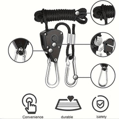 Outdoor Camping Pulley Adjuster with Tent Wind Rope