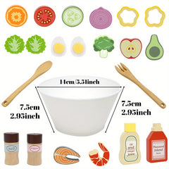 Kids' Simulated Salad Set Pretend Kitchen Toys Educational Toy
