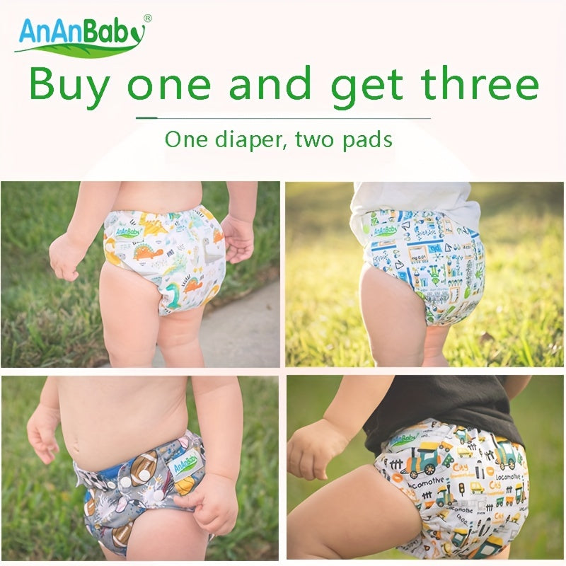 Skin Friendly Cloth Diapers For Infants Leak Proof Printed Brushed Lining