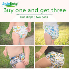 Skin Friendly Cloth Diapers For Infants Leak Proof Printed Brushed Lining