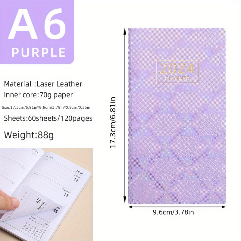 Laser A6 English Plan Book Planner Thin Weekly Calendar Schedule Book
