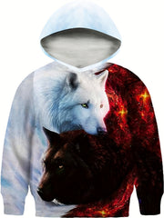 Fox Pattern 3D Printed Kids Hoodie - Street Wear