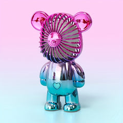 Mini Bear Fan Rechargeable 3 Modes USB Charging Multicolor Portable