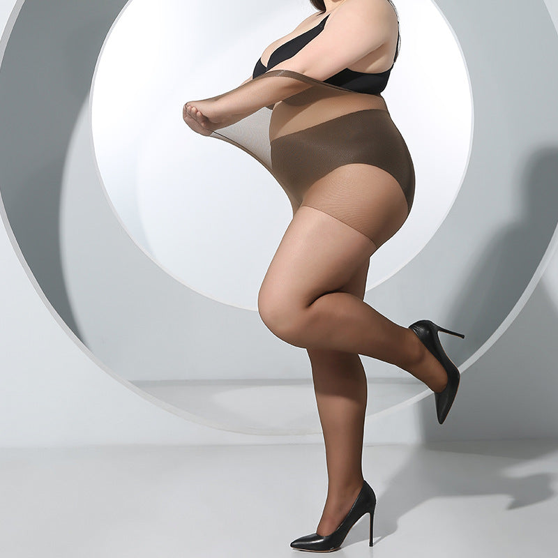 Plus Size High Waist Sheer Mesh Tights Control Top