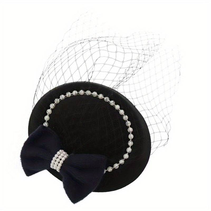 Vintage Pillbox Hat Cocktail Tea Party Headwear With Veil