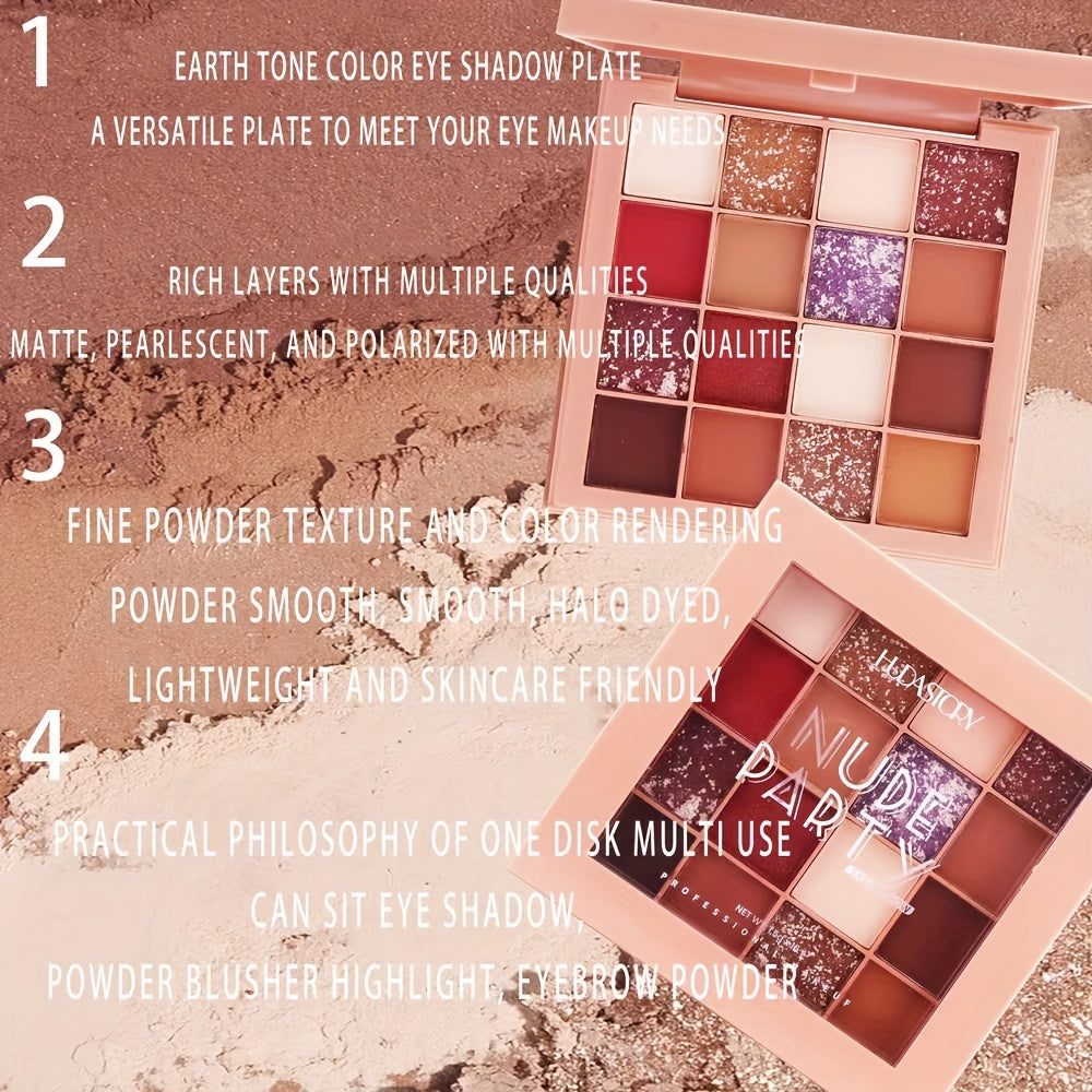 16 Colors Eyeshadow Palette Sequin Matte Pearly Finish Makeup