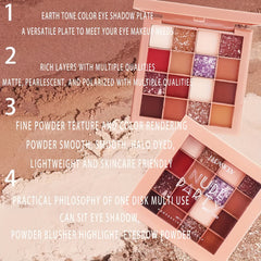 16 Colors Eyeshadow Palette Sequin Matte Pearly Finish Makeup