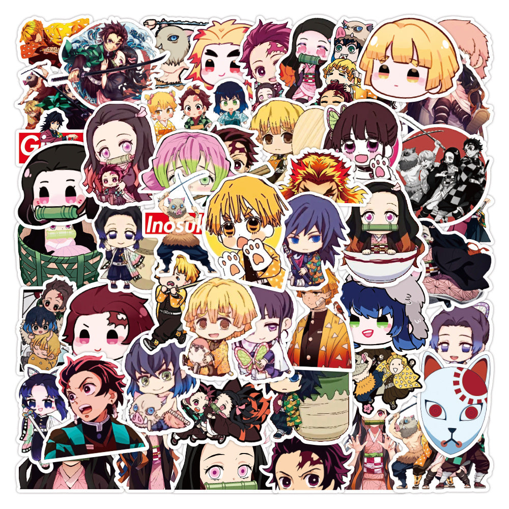 50pcs Anime Pvc Sticker Packs for Laptop Luggage Bottle