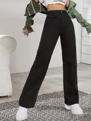 High Rise Straight Leg Boyfriend Jeans