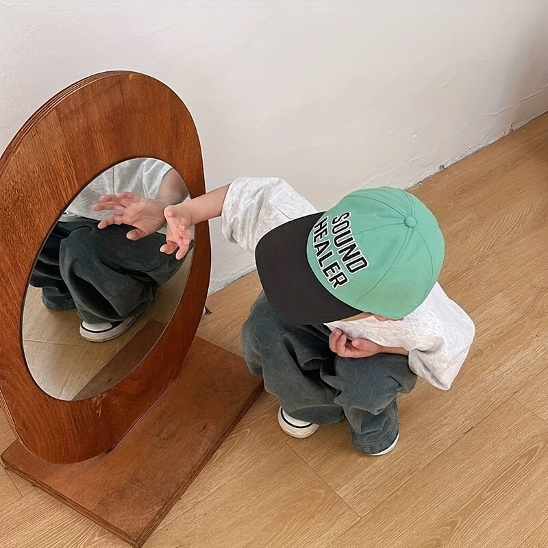 Kids' Letter Embroidery Peaked Hat, Quick Drying
