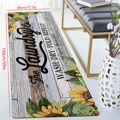 Sunflower Laundry Rug Runner Non Slip Entryway Runner Mat