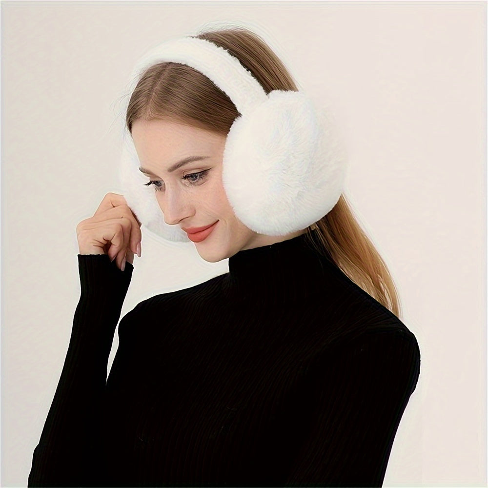 Soft Plush Earmuffs for Outdoor Winter Use