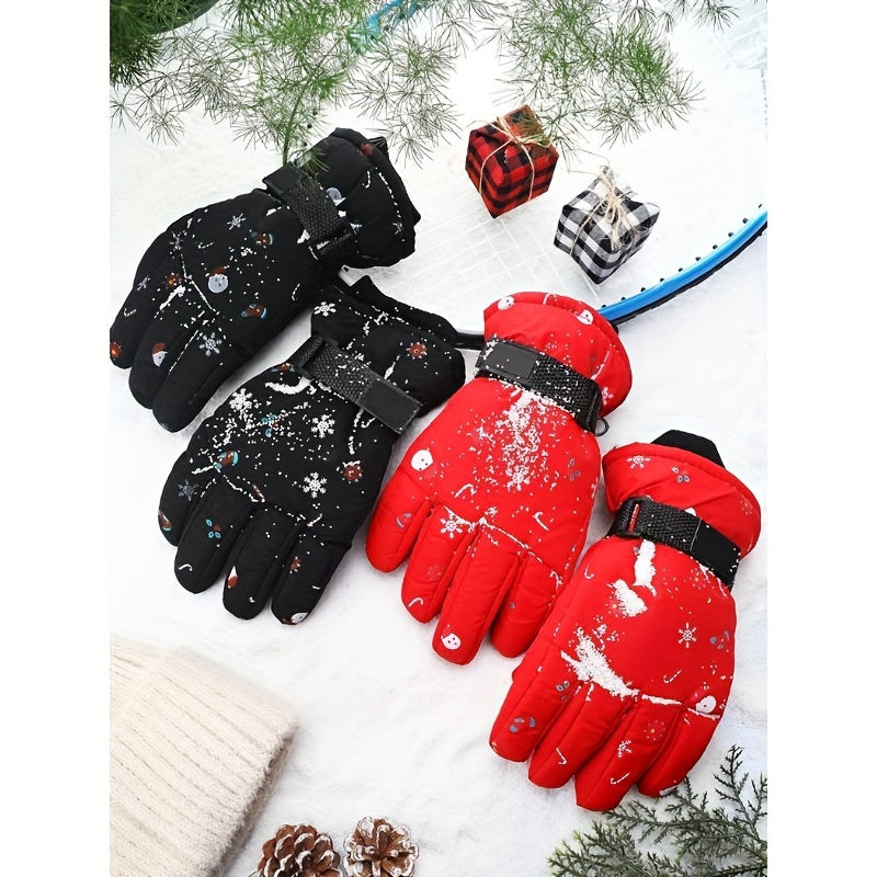 Kids Snow Gloves Winter Ski Gloves Thermal Waterproof Gloves